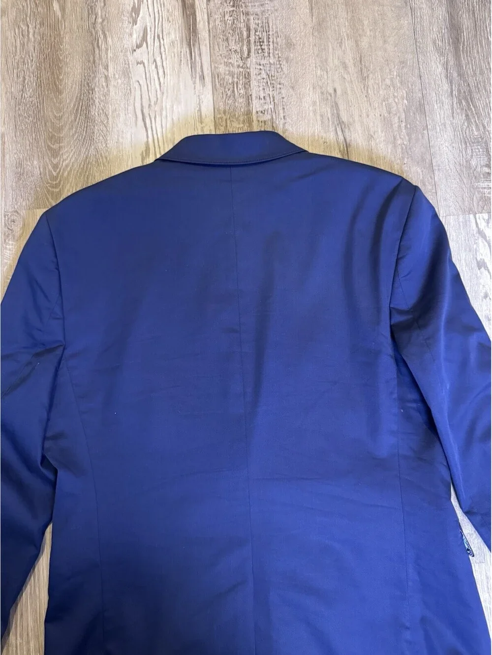 Express Photographer Men’s 42R Fitted Blue Blazer Cotton Stretch 2 Button
